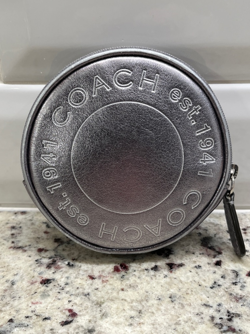 Coach 1941 Metallic Silver Coin Purse EUC